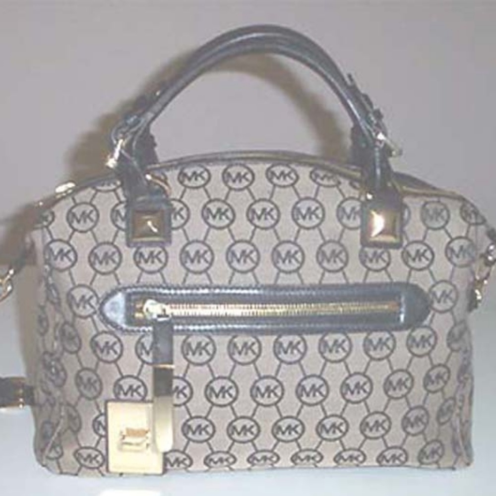 MICHAEL KORS Calista jacquard fabric tote satchel
